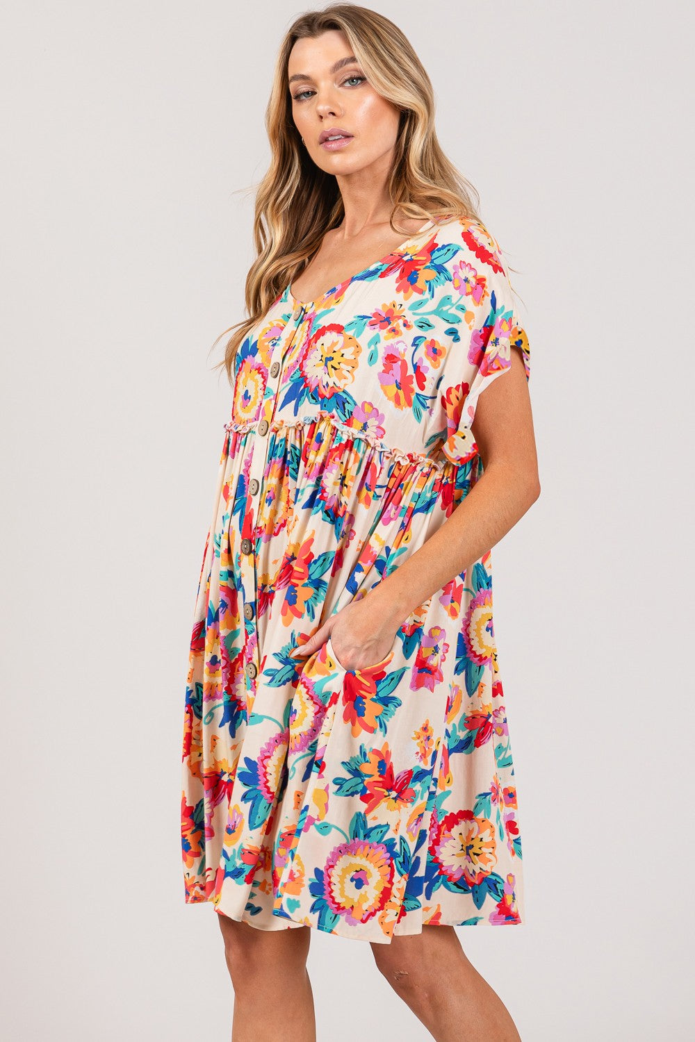 Floral Short Sleeve Dress