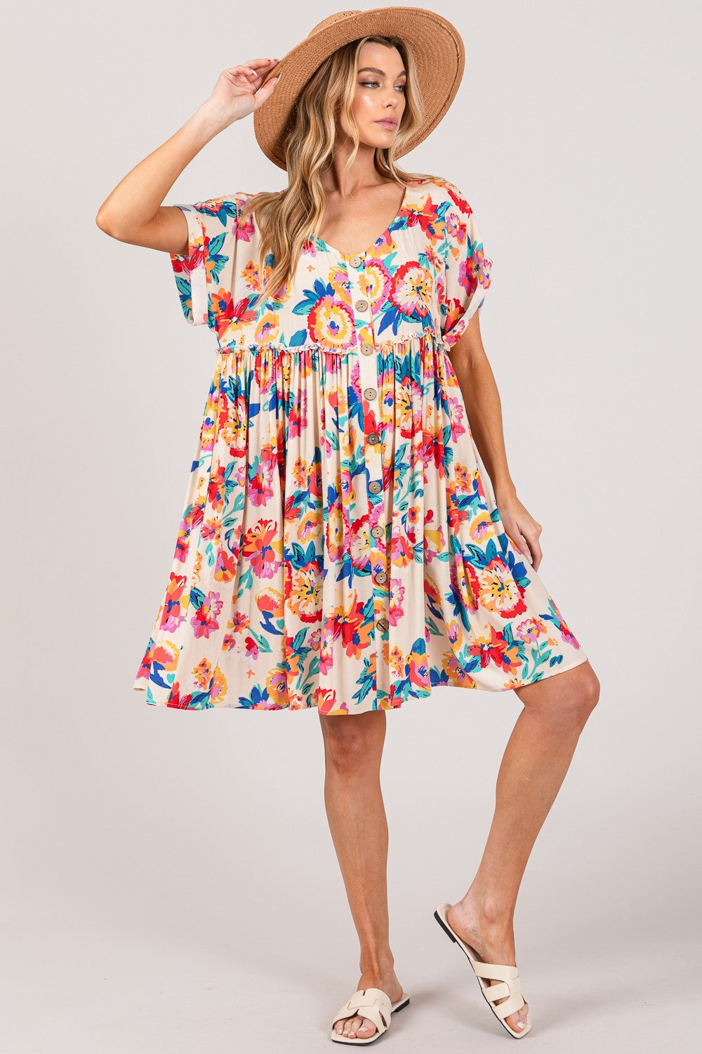 Floral Short Sleeve Dress