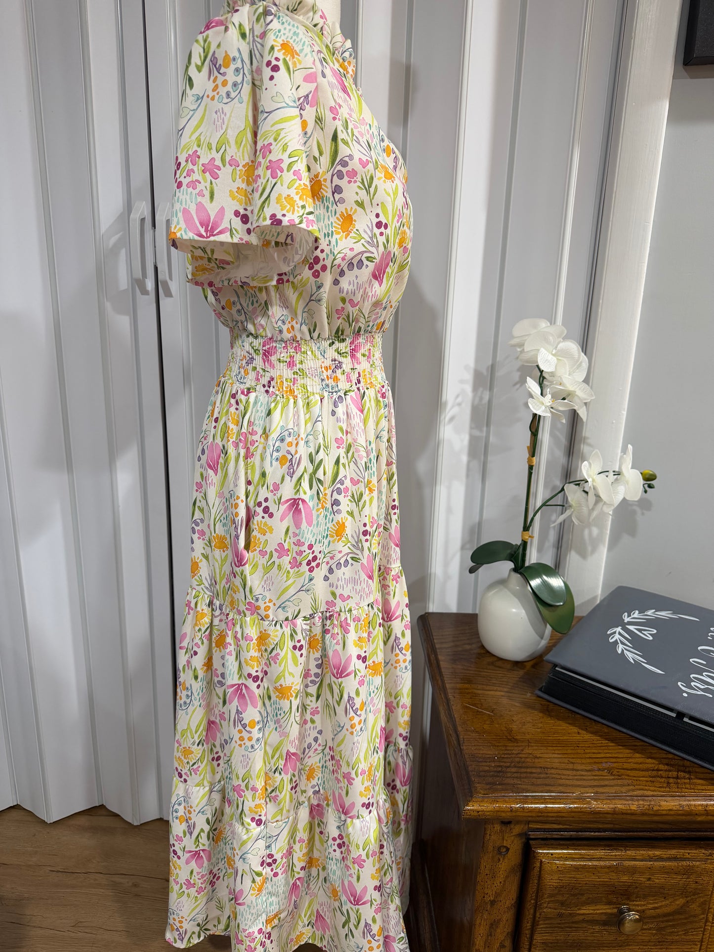 Floral tiered Midi Dress