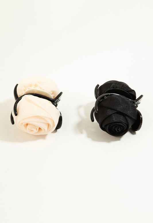 Rose Flower Hair Claw Set