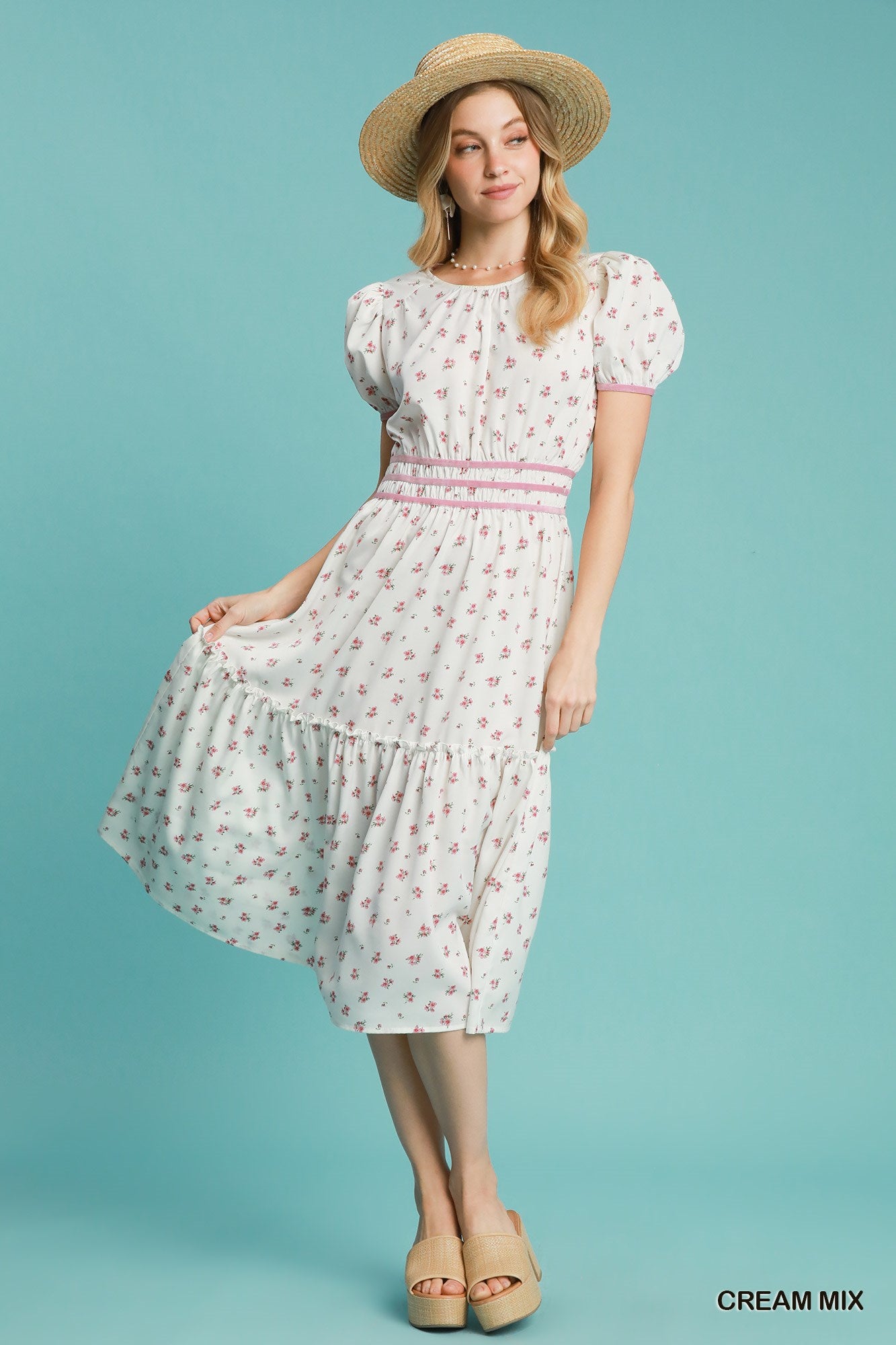 Umgee Floral Midi Dress