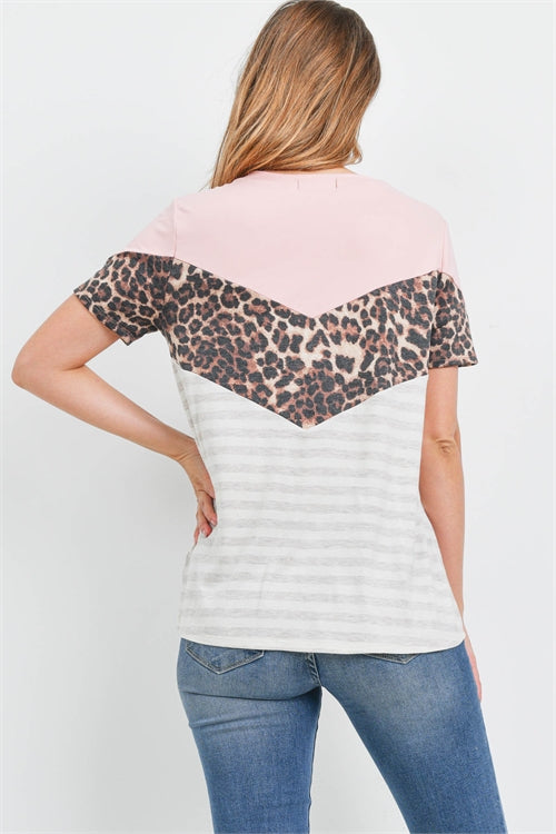 Leopard Stripe Top