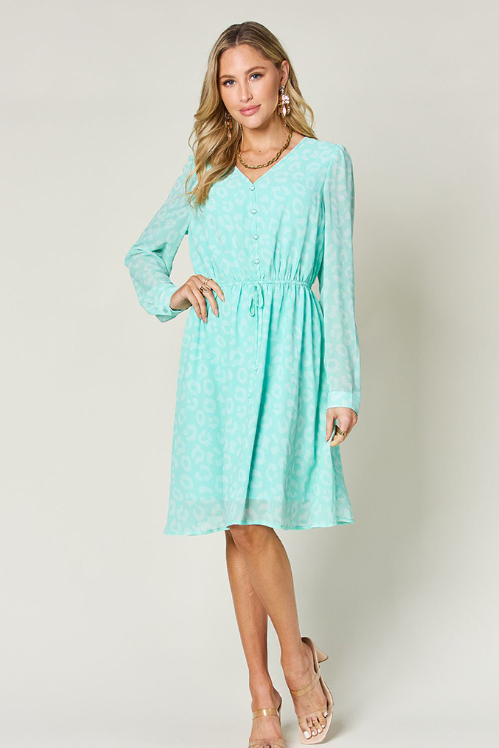 Printed Long Sleeve Dress