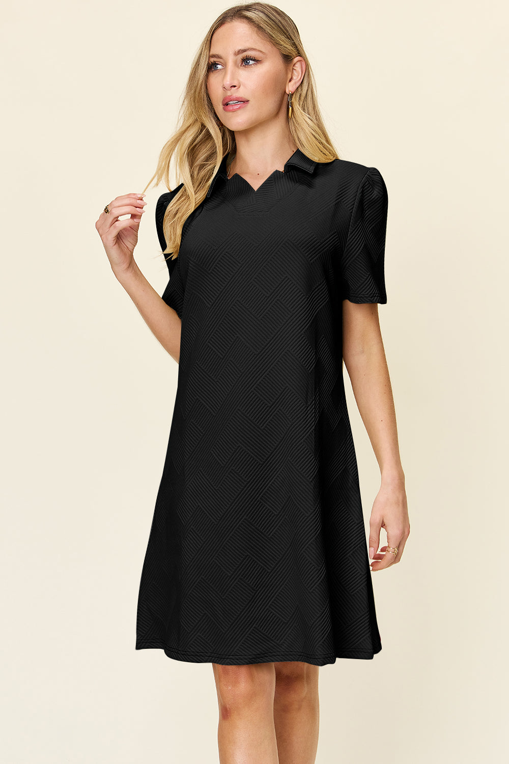 Hannah Texture Short Sleeve Dress