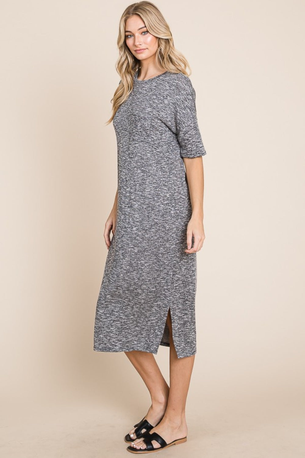 Half Sleeve Midi Dress