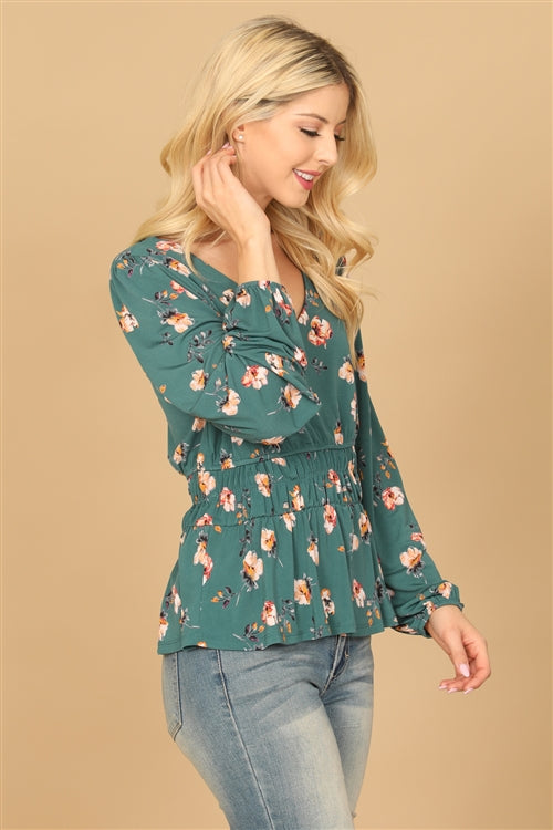 Gilli Green Floral Top