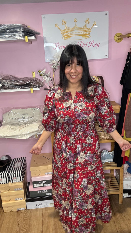 Umgee USA Floral Midi Dress