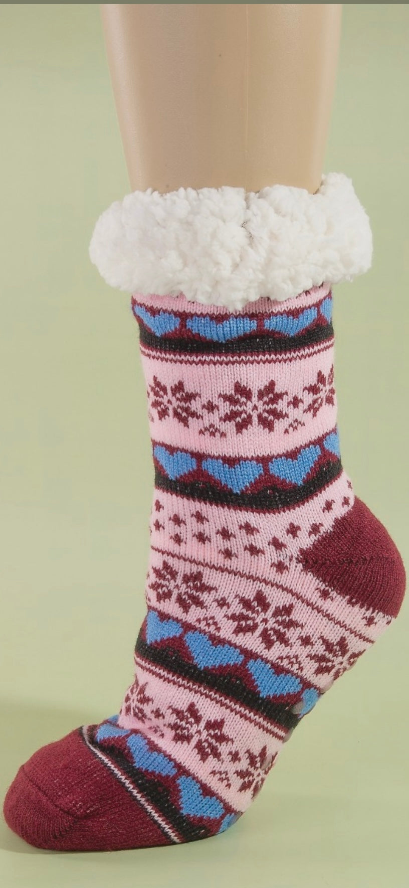 Snow Hearts Christmas Socks