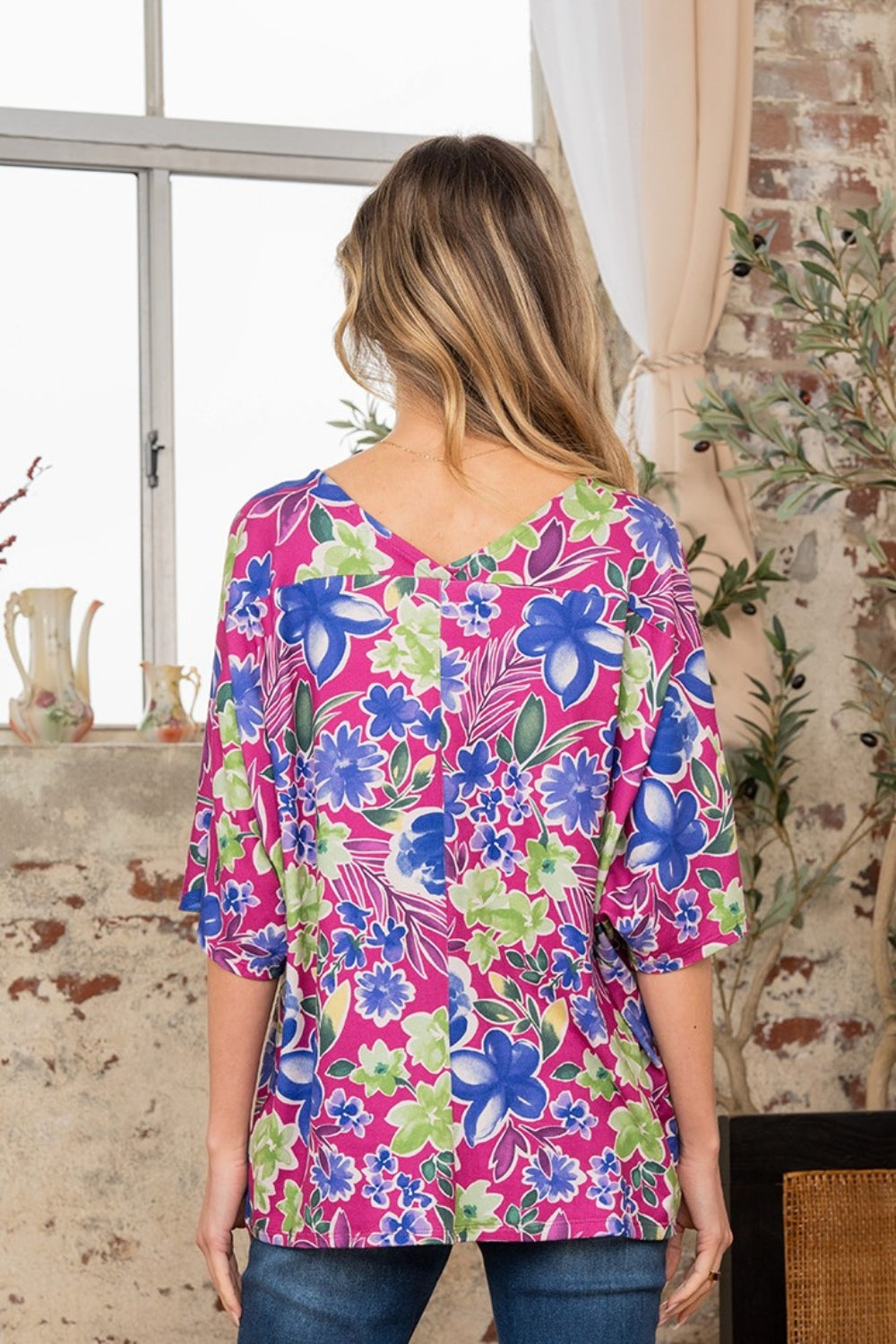 Floral Half Sleeve Top