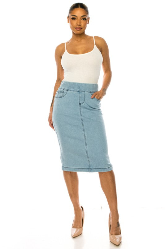 Denim Midi Skirt