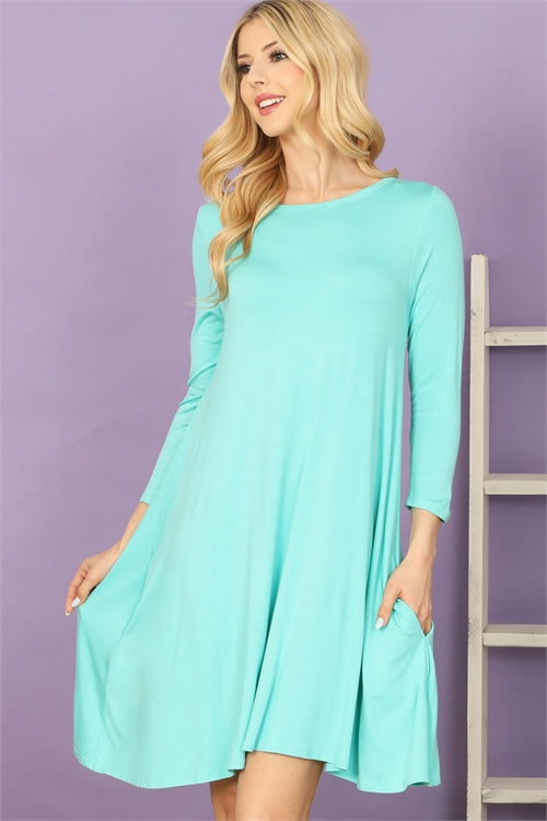 3/4 Sleeve Flowy in Mint