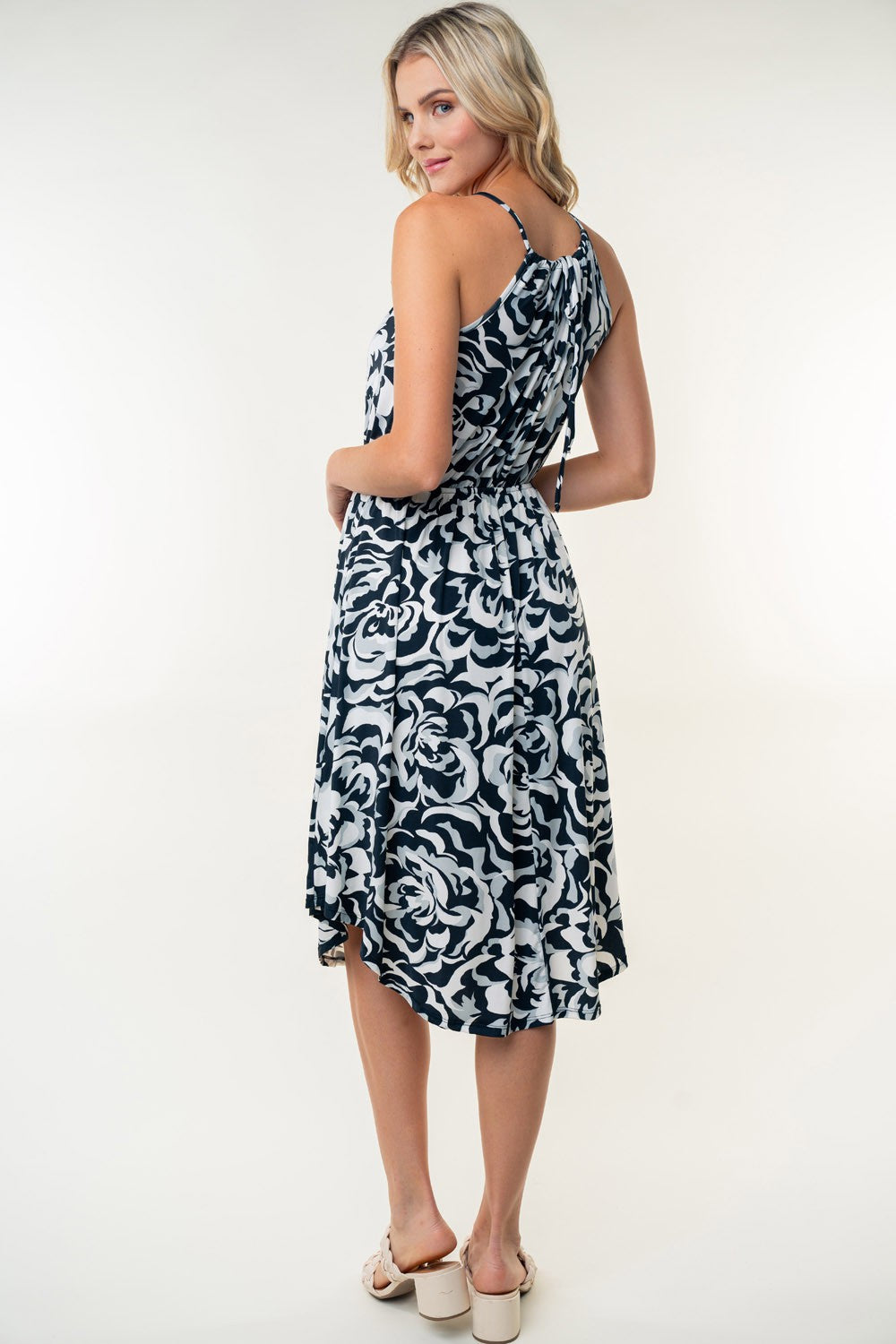 Floral Sleeveless Knee Length Dress