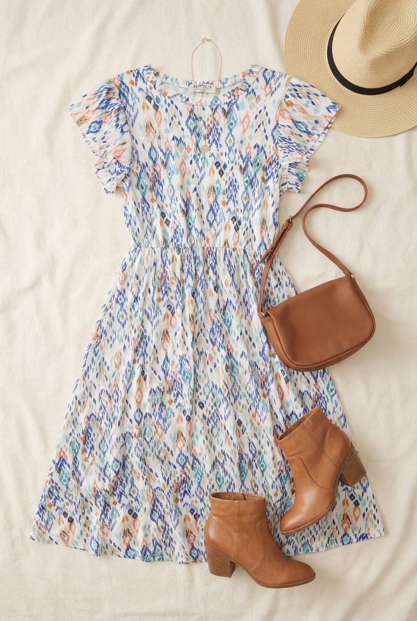 Printed Midi Dress