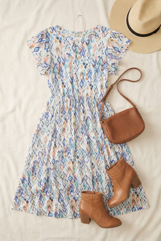 Printed Midi Dress