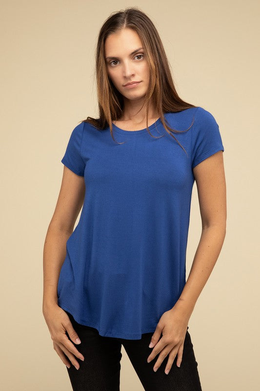 Flowy Rayon Short Sleeve Top