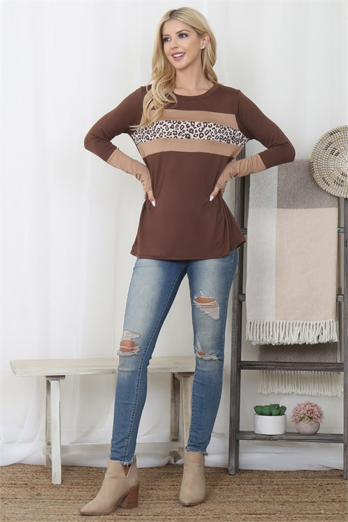 Thumbhole Leopard Detail Top