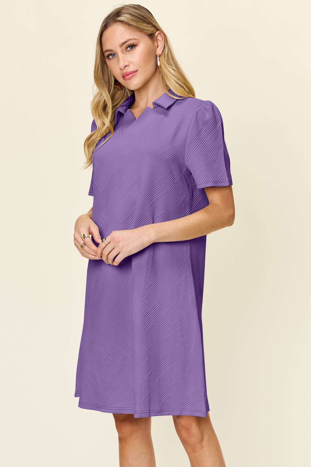 Hannah Texture Short Sleeve Dress