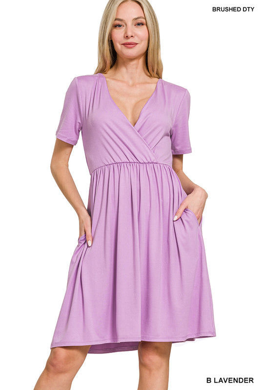 Short Sleeve Dress in Lavender