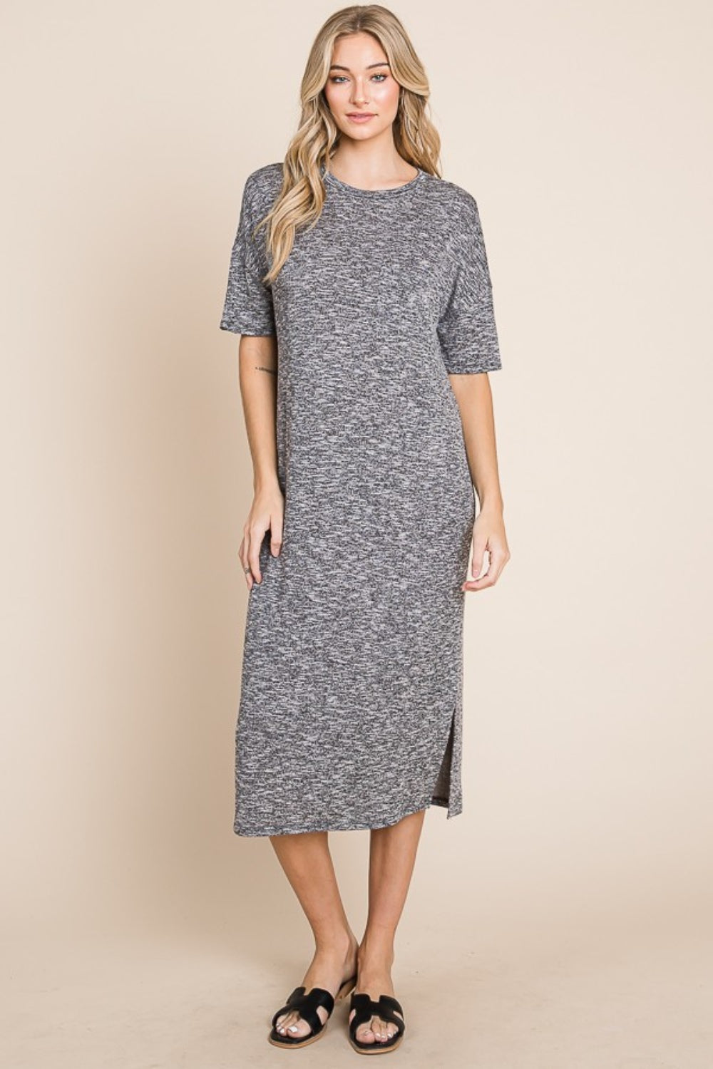 Half Sleeve Midi Dress