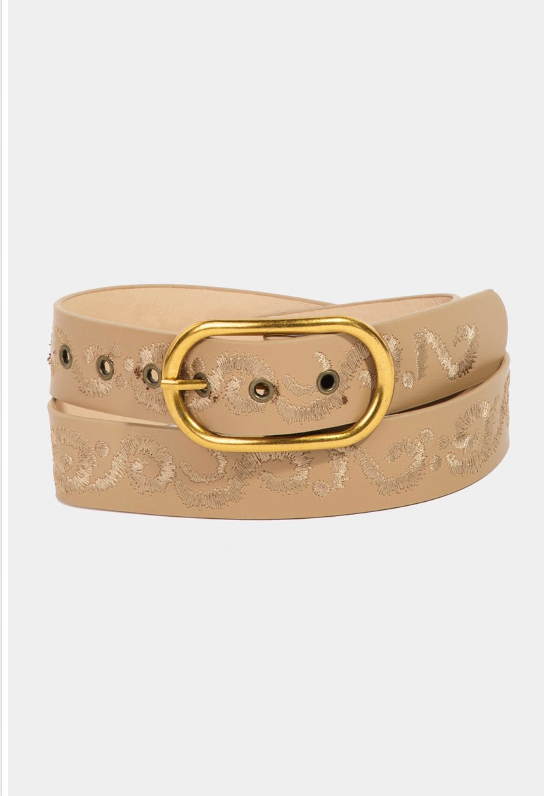 Faux Leather Stitch Style Belt