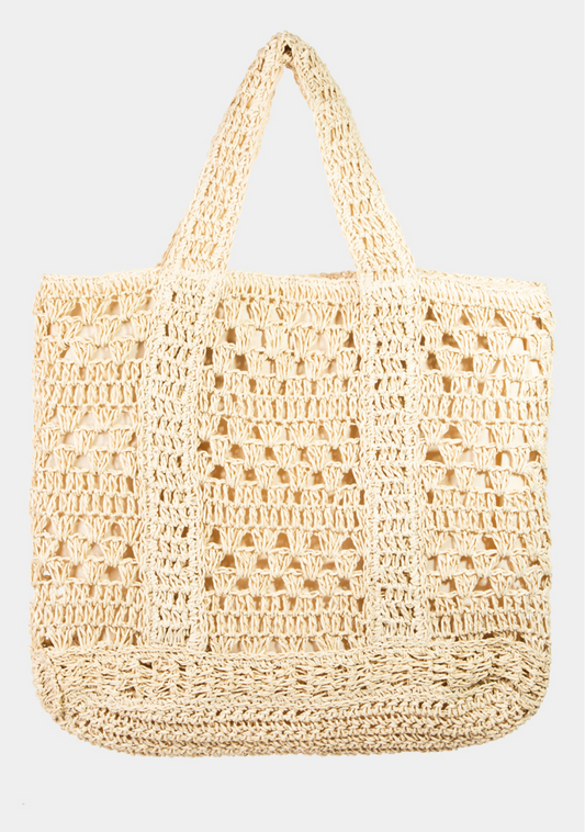 Braided Straw Tote Bag
