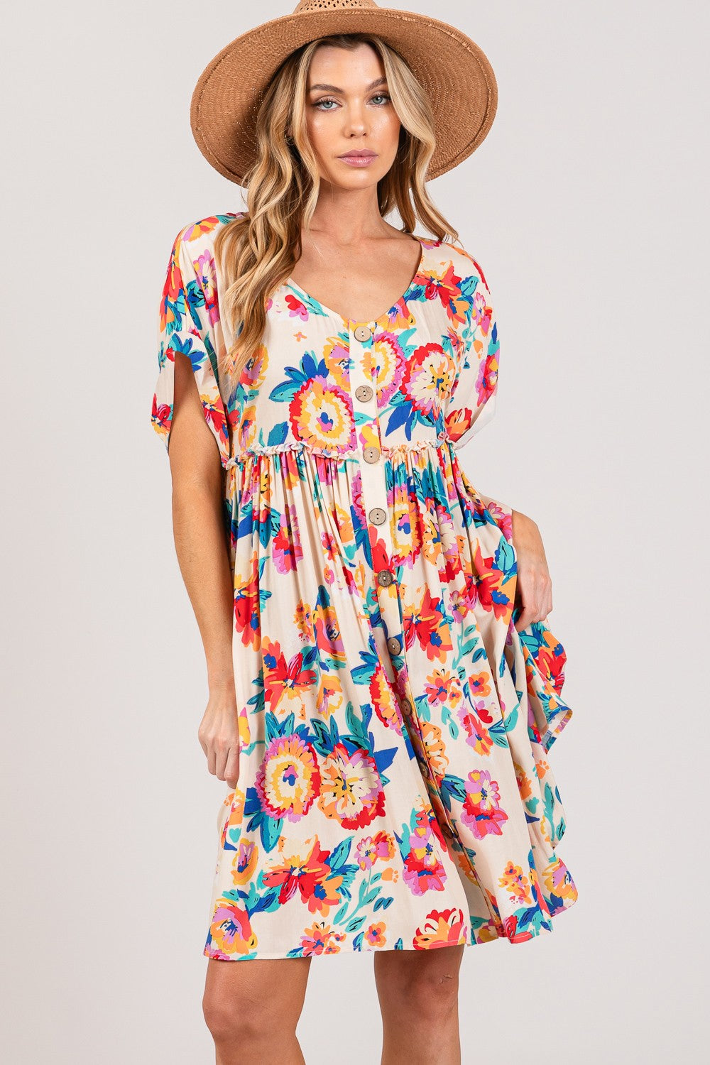 Floral Short Sleeve Dress