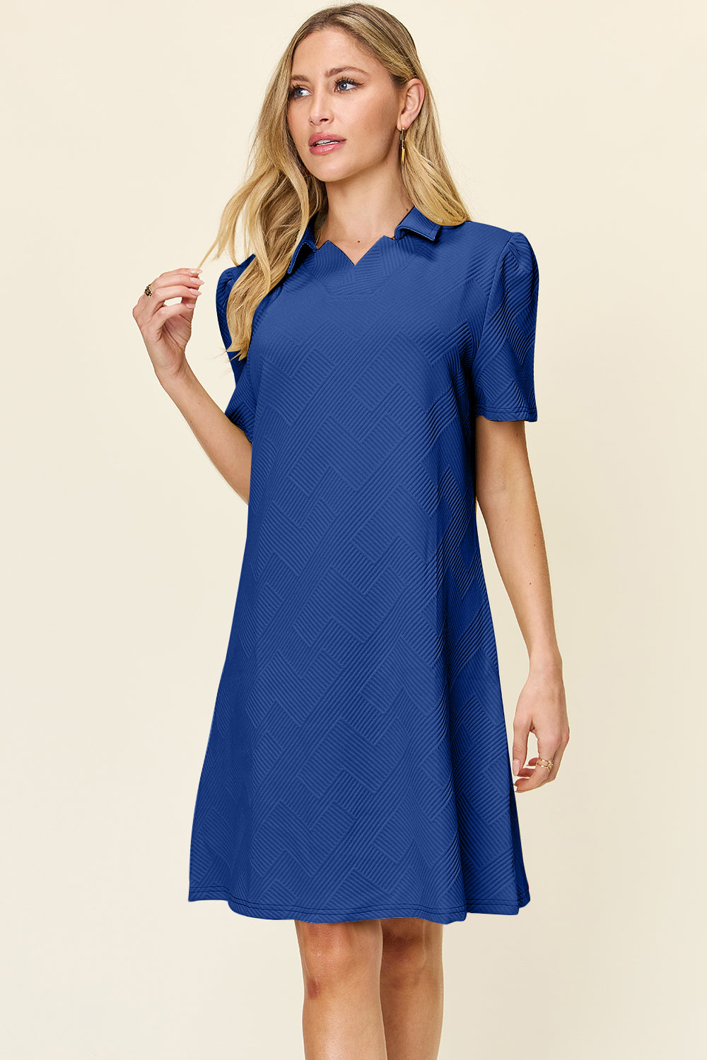 Hannah Texture Short Sleeve Dress