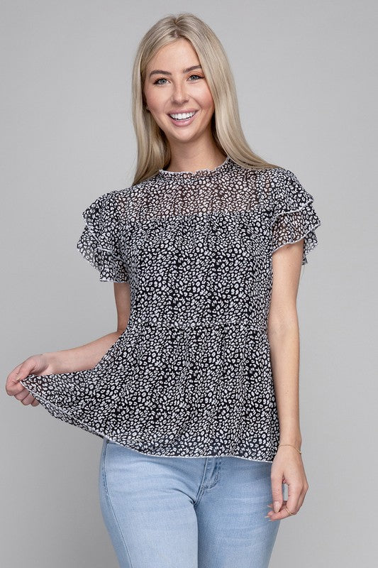 Tiered chiffon blouse