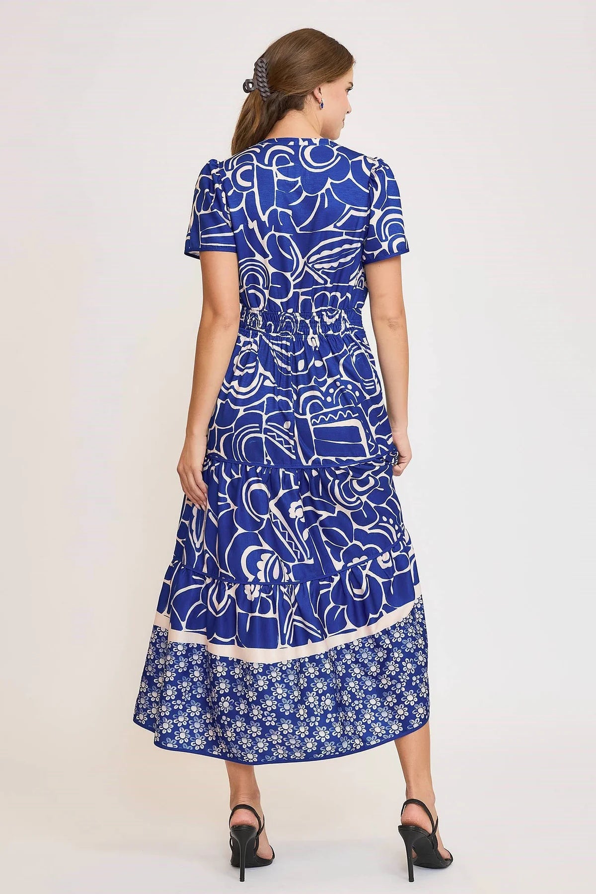 Umgee Royal Blue Printed Maxi Dress