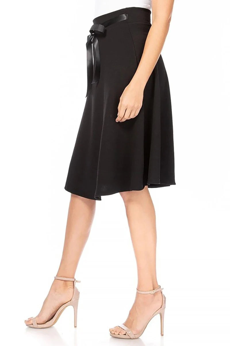 A-Line Midi Skirt in Black