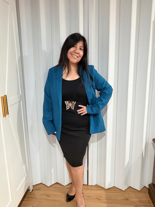 Long Sleeve Open-Front Blazer