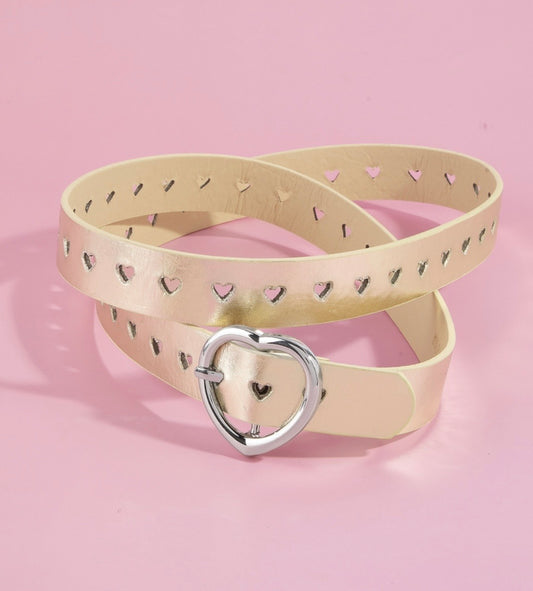 Irisdescent Heart Buckle Belt