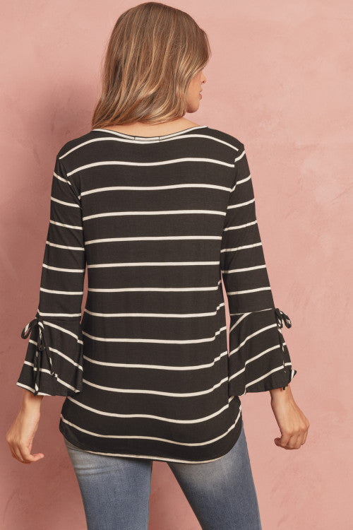 Ella Stripe Bell Sleeve Top