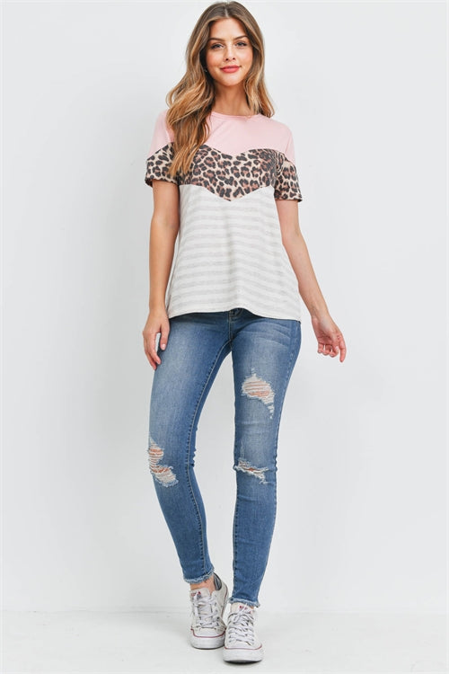 Leopard Stripe Top