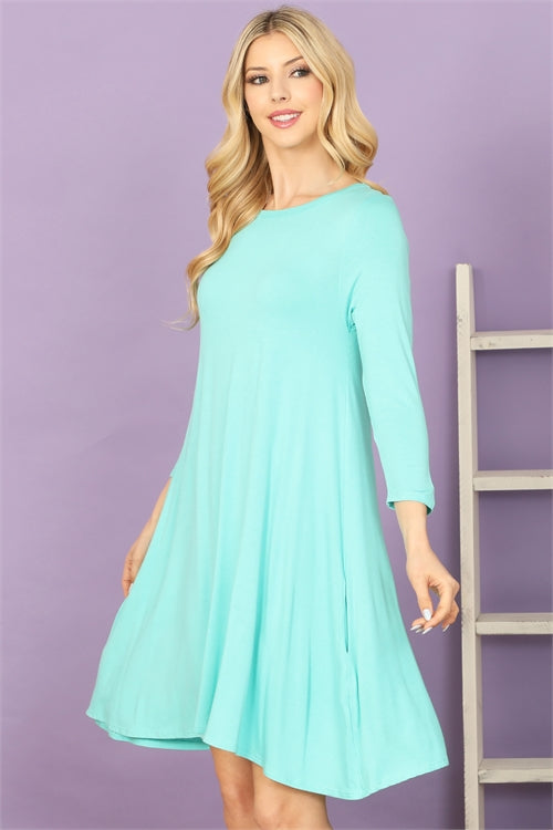 3/4 Sleeve Flowy in Mint