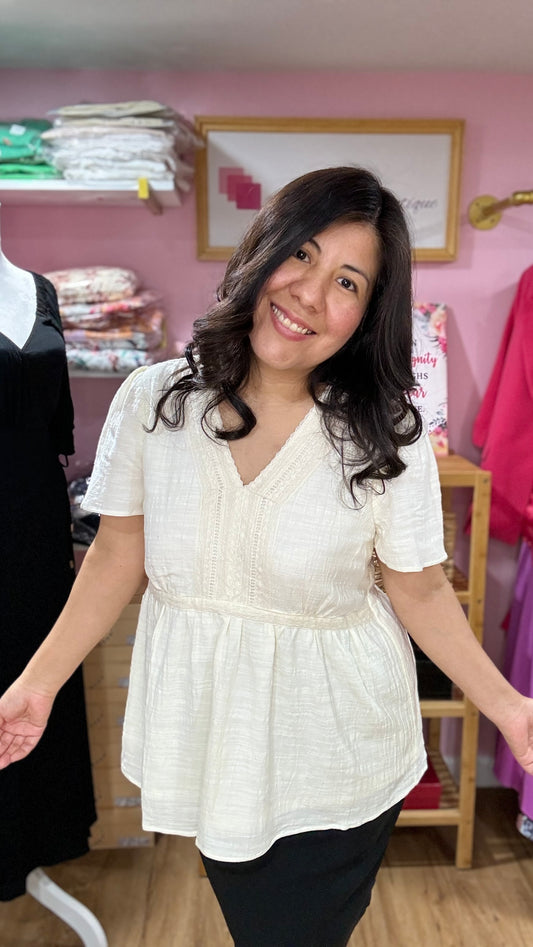 Ivory Lace Tunic Top