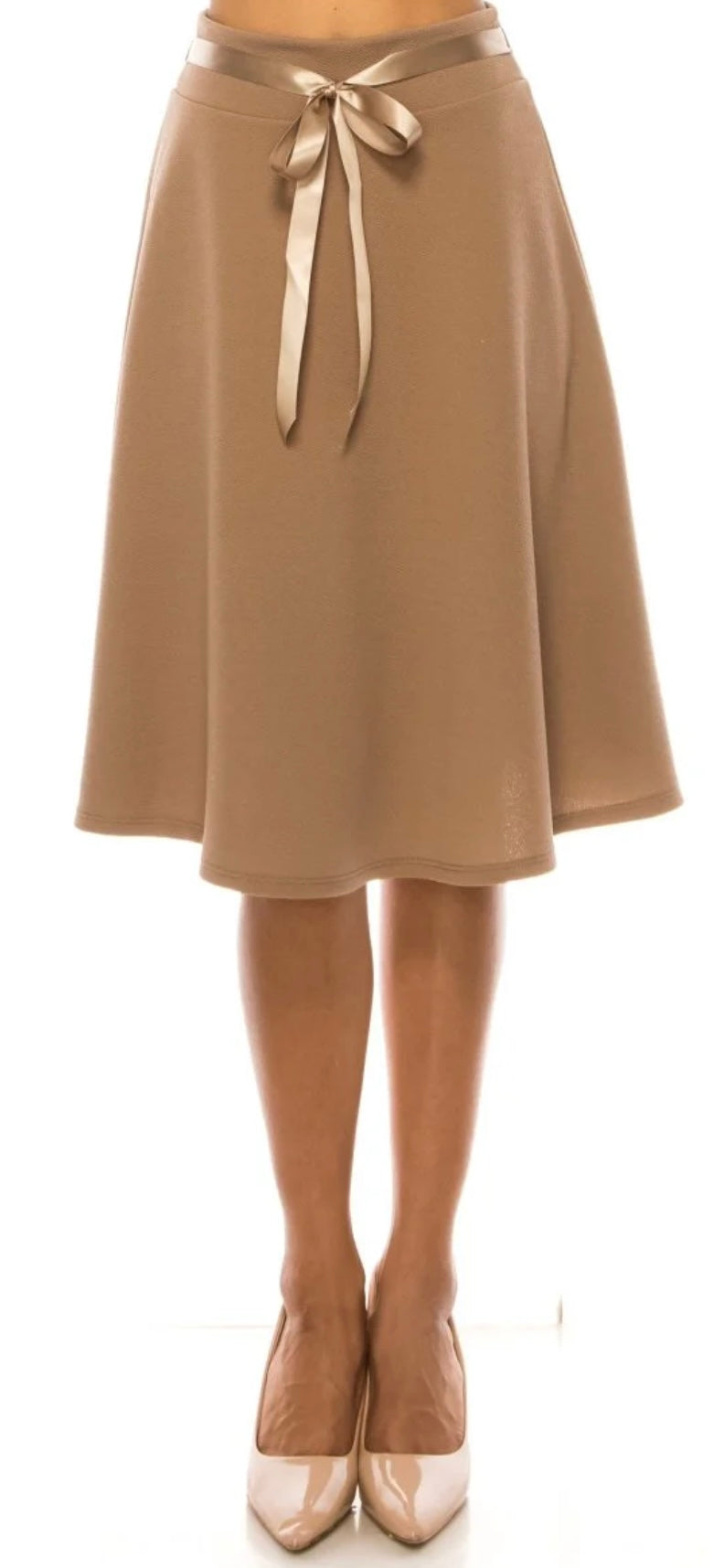 A-Line Midi Skirt in Mocha