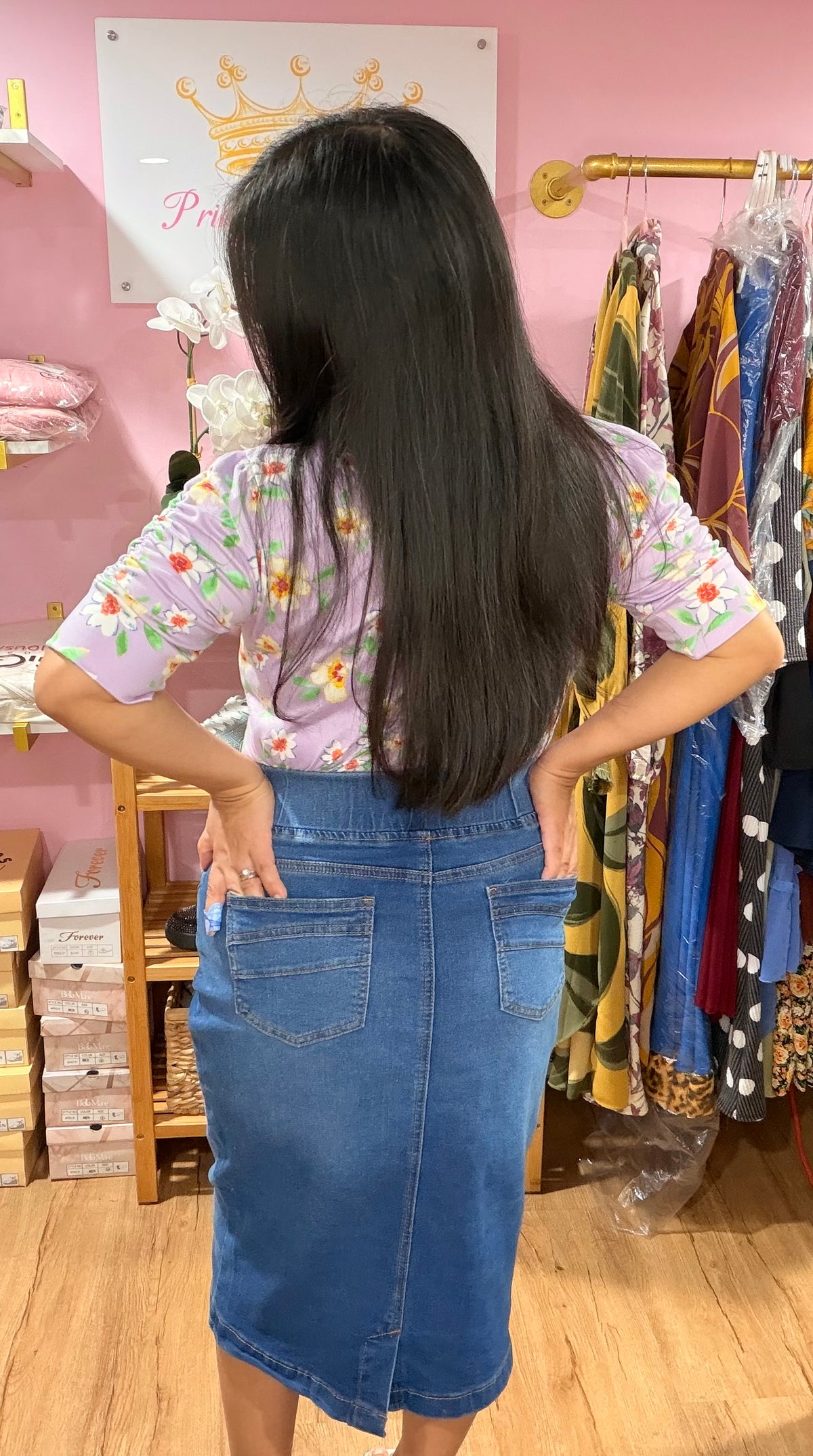 Midi Denim Skirt