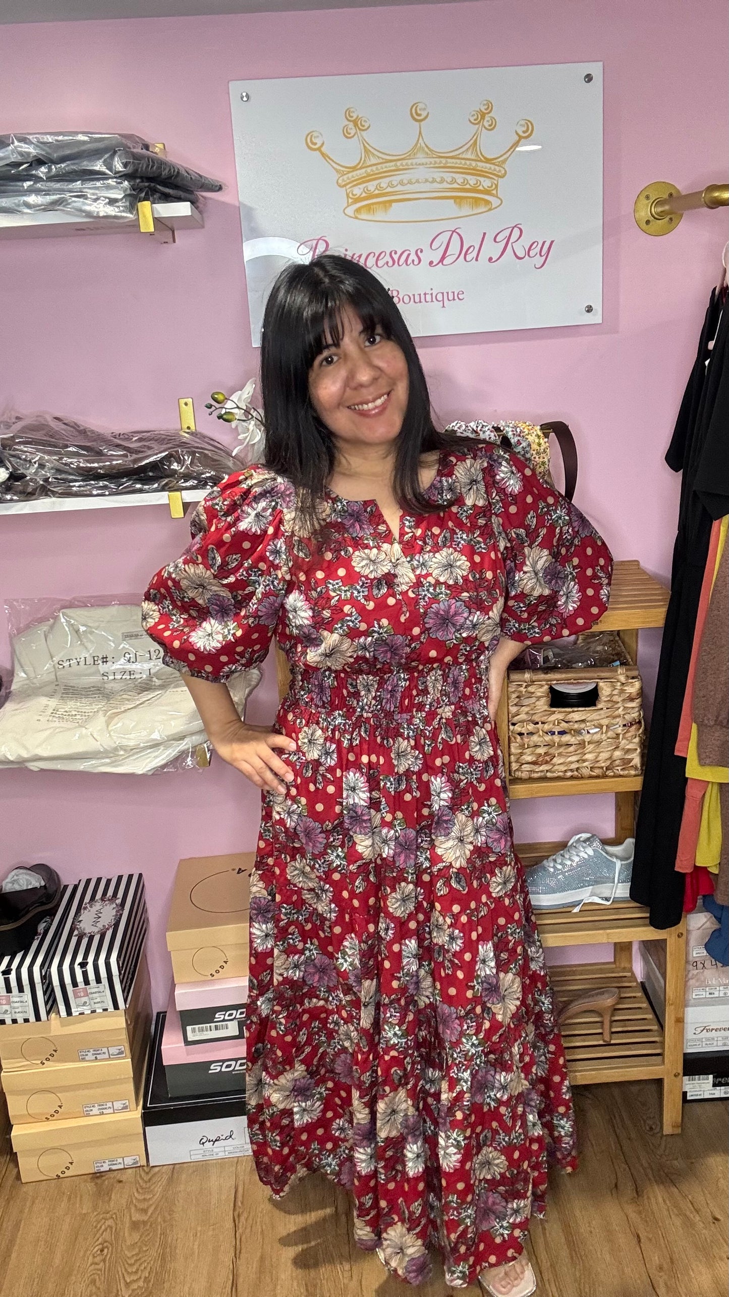 Umgee USA Floral Midi Dress