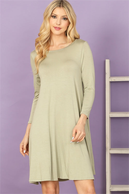 3/4 Sleeve Flowy in Sage
