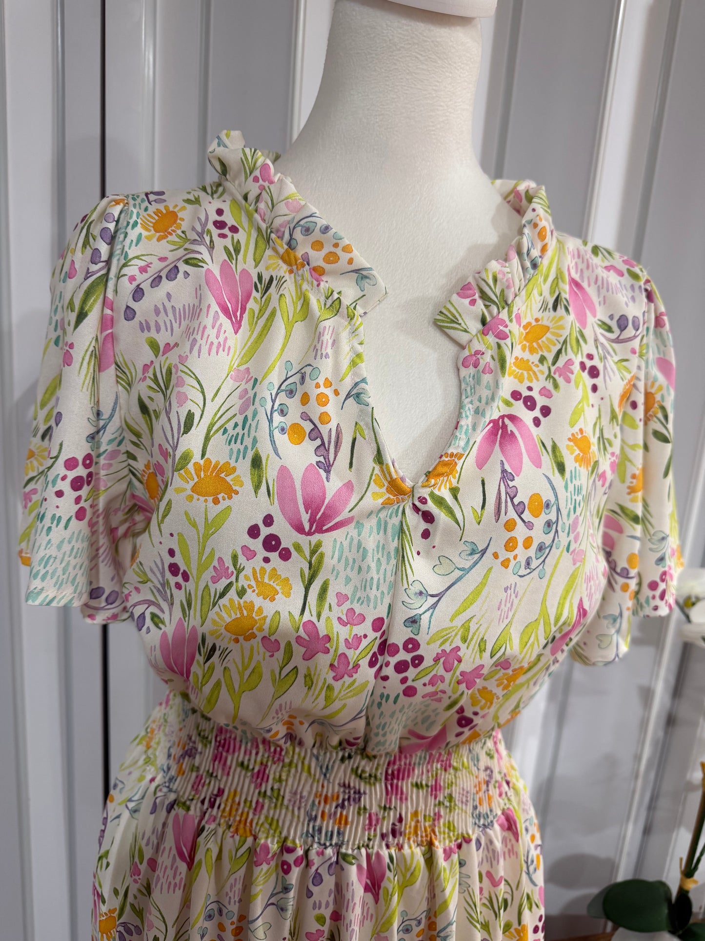 Floral tiered Midi Dress