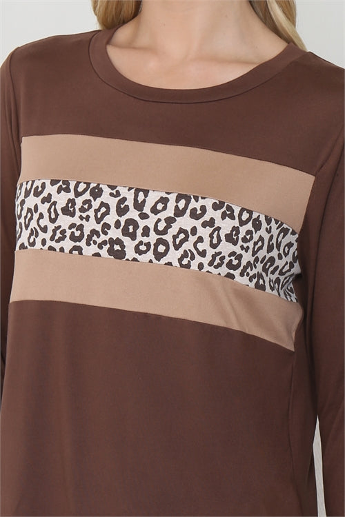 Thumbhole Leopard Detail Top