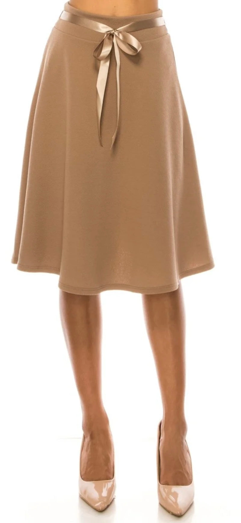 A-Line Midi Skirt in Mocha