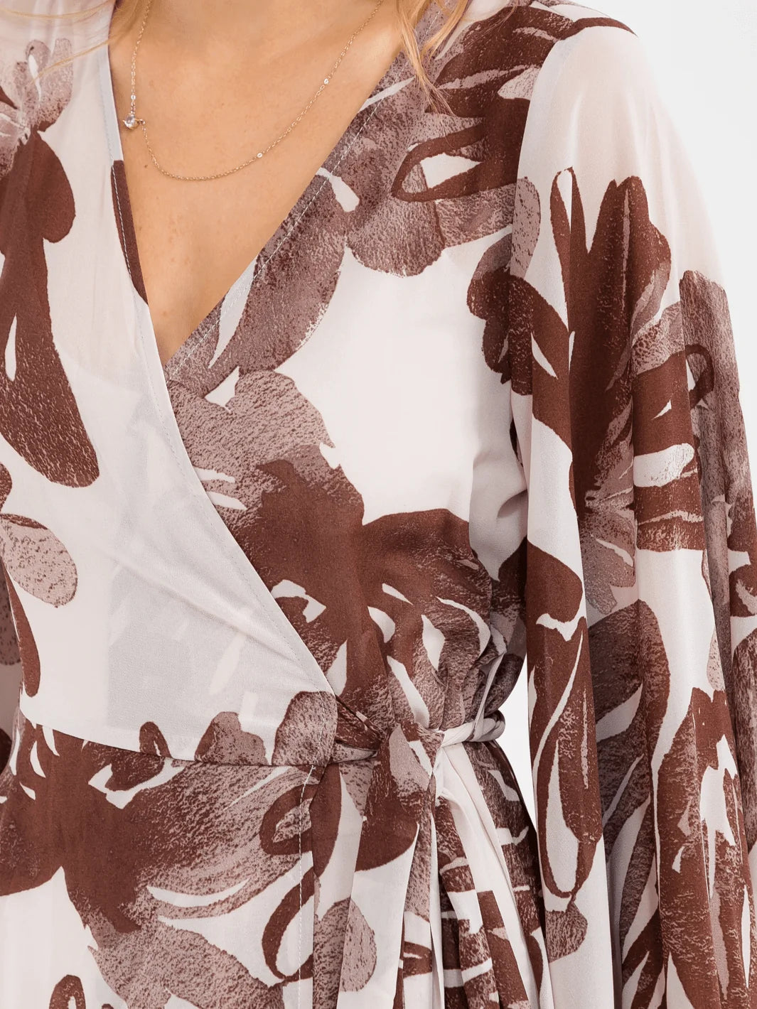 Bell Sleeve Hi-Low Midi Dress