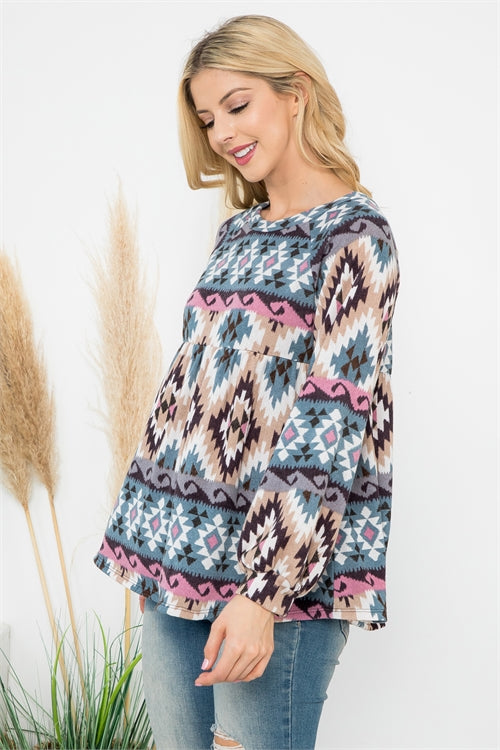 Aztec Print Top