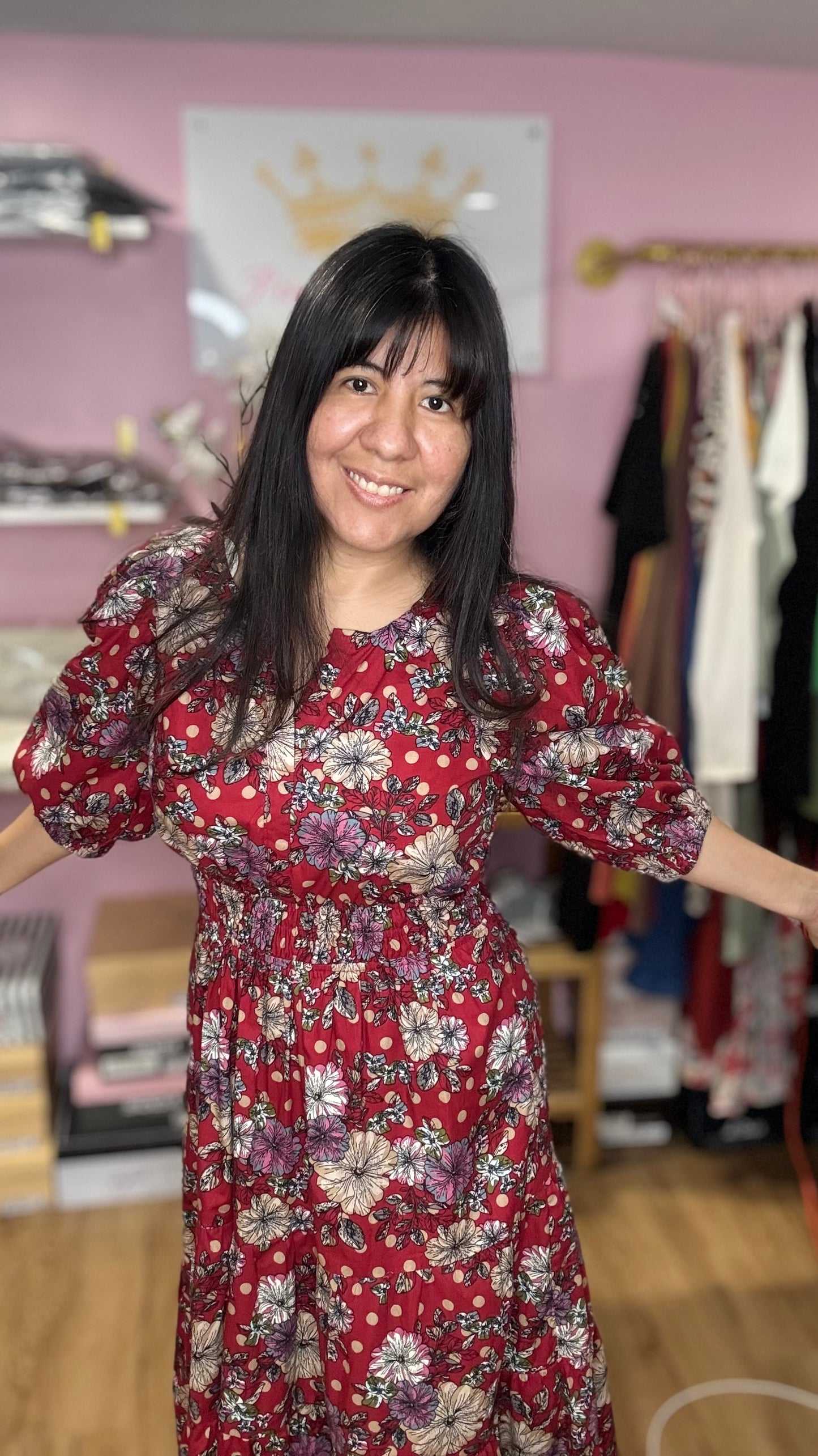Umgee USA Floral Midi Dress