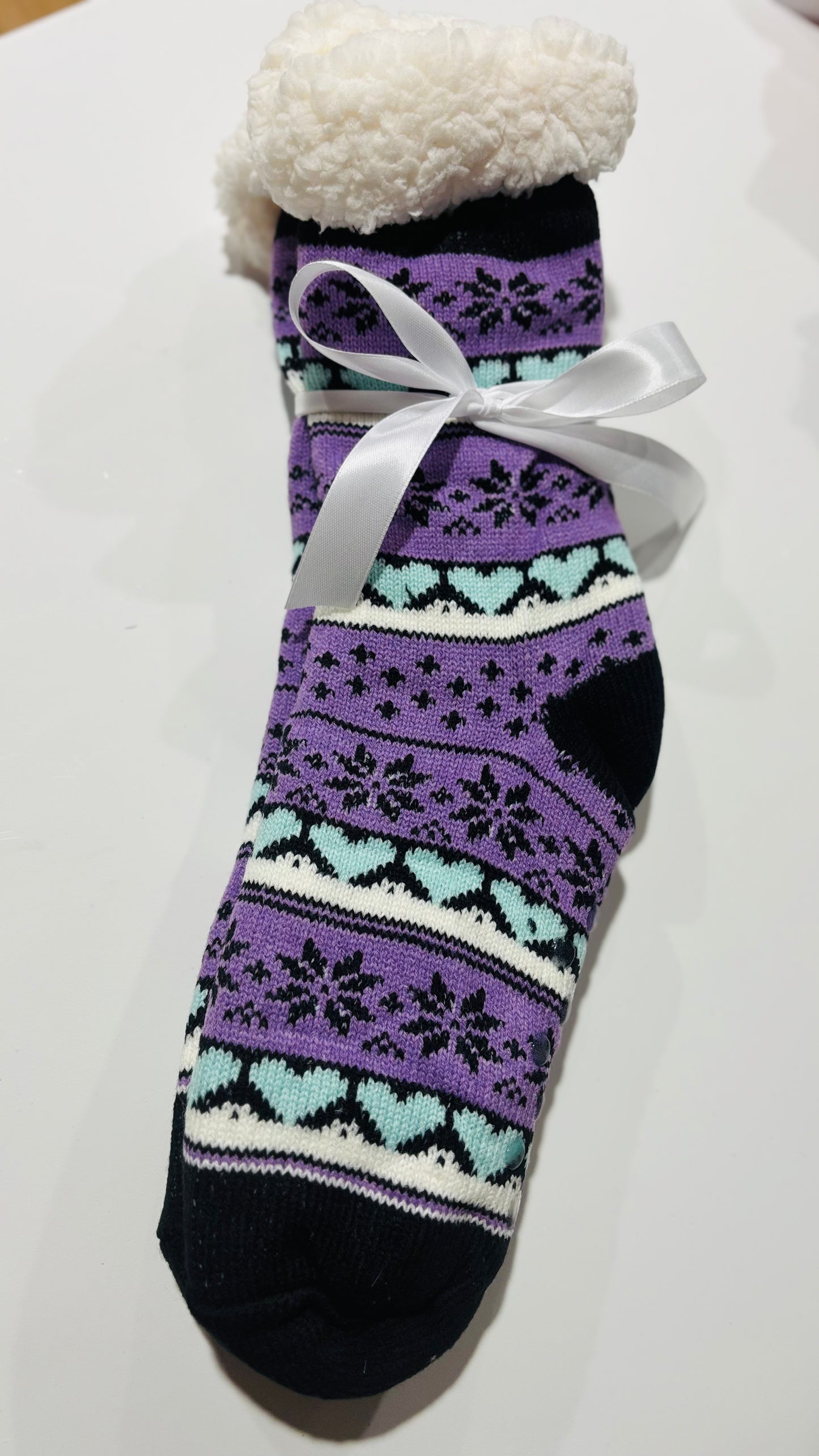 Snow Hearts Christmas Socks