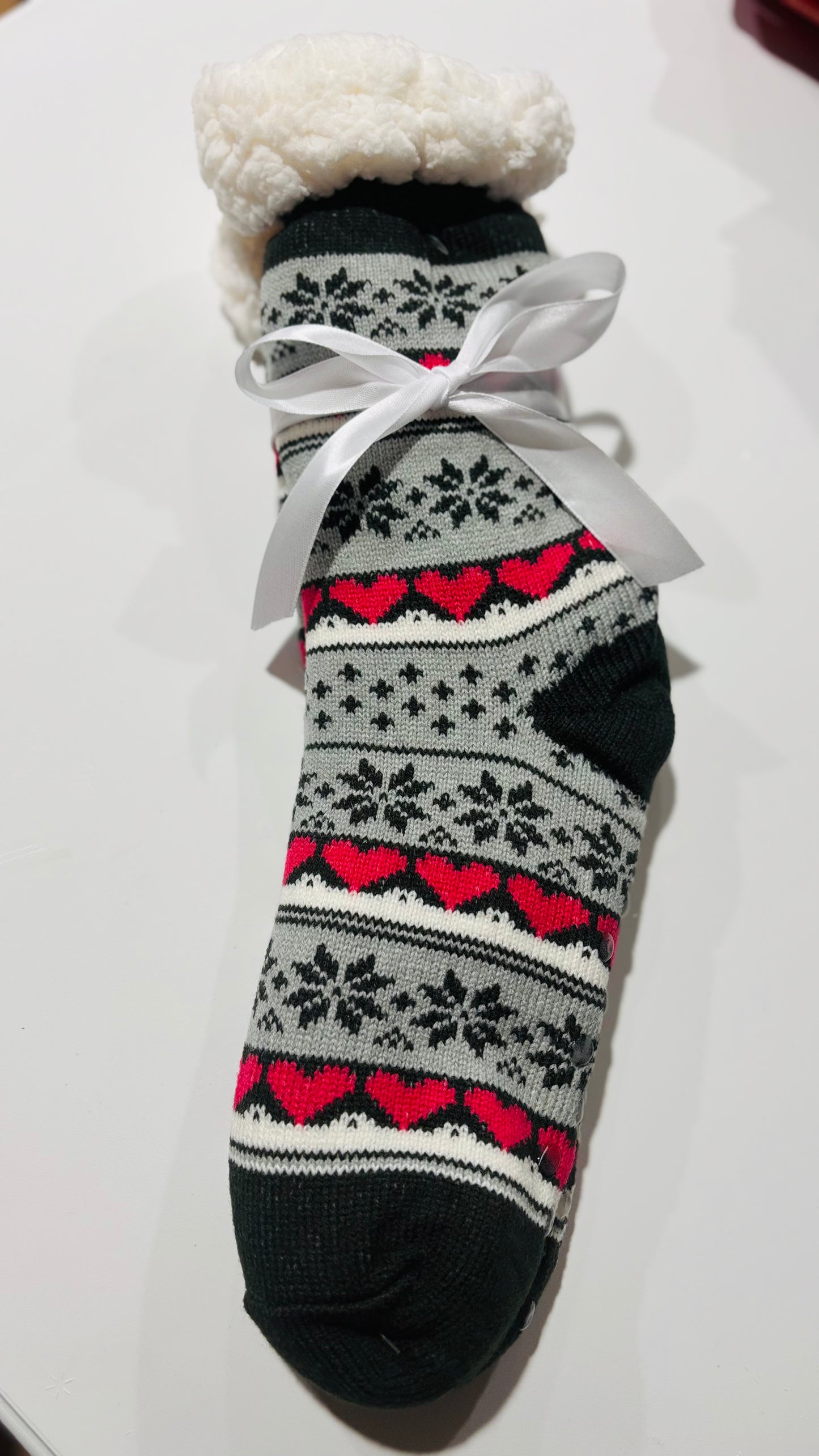 Snow Hearts Christmas Socks