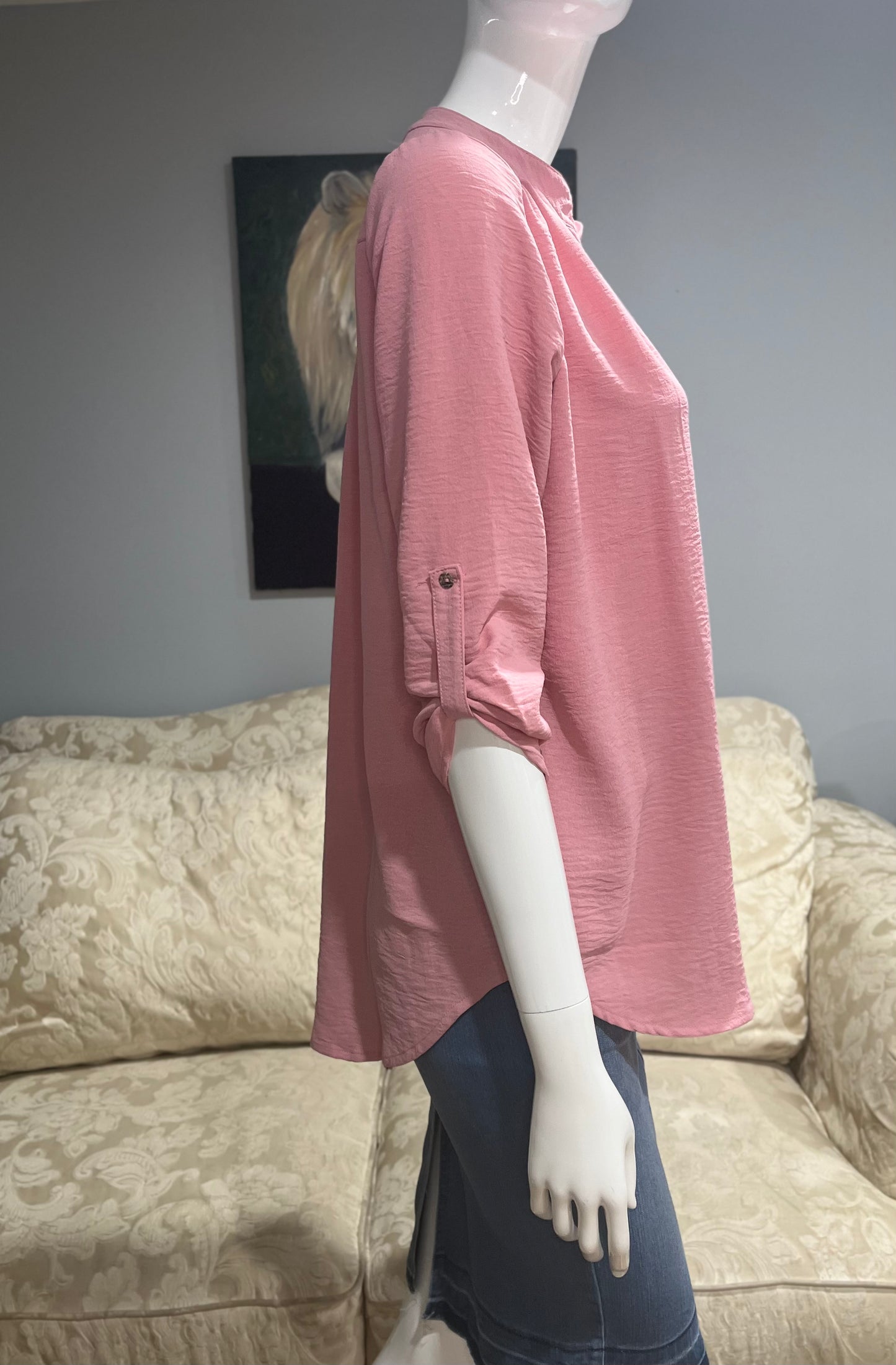 3/4 Sleeve Pink Top