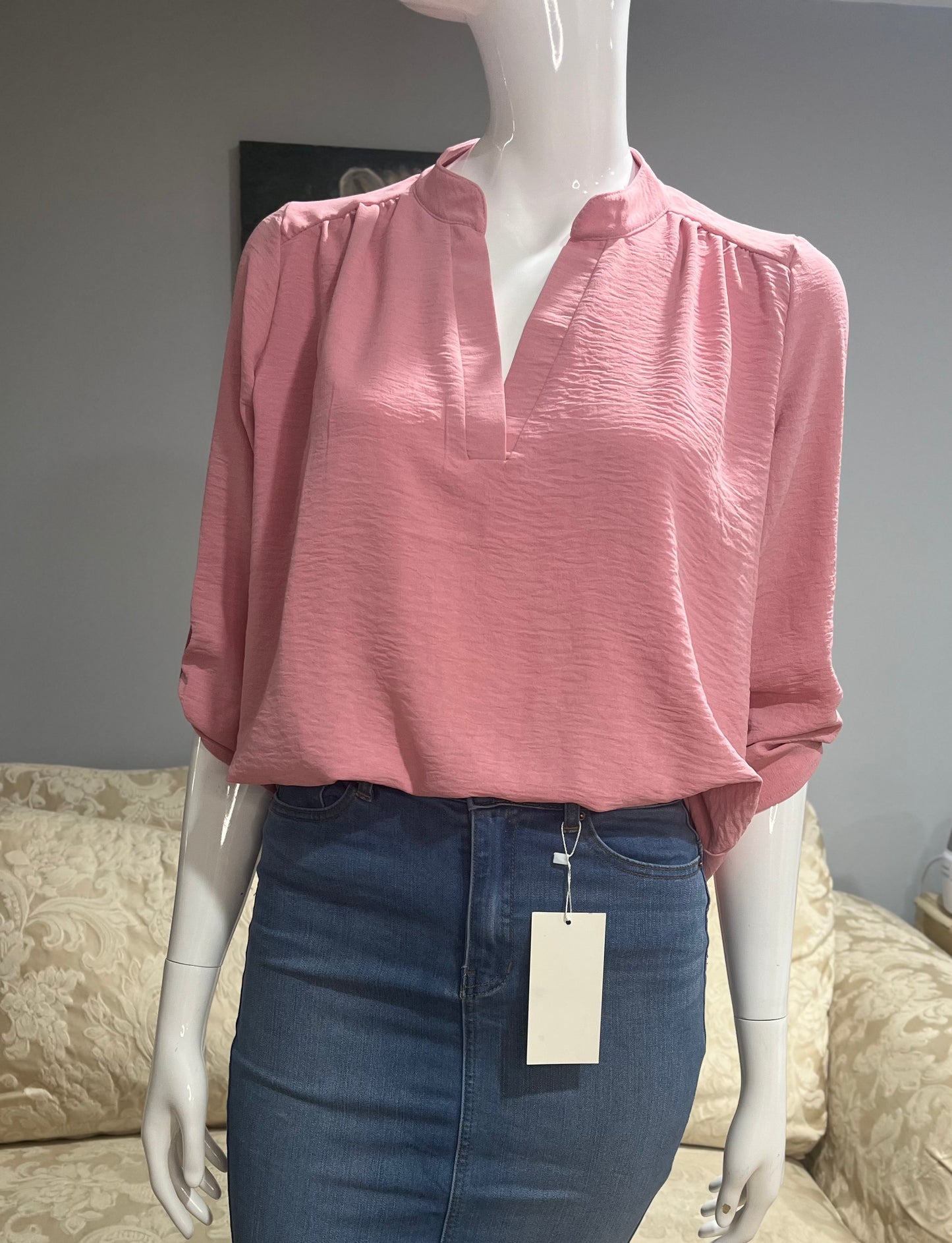 3/4 Sleeve Pink Top